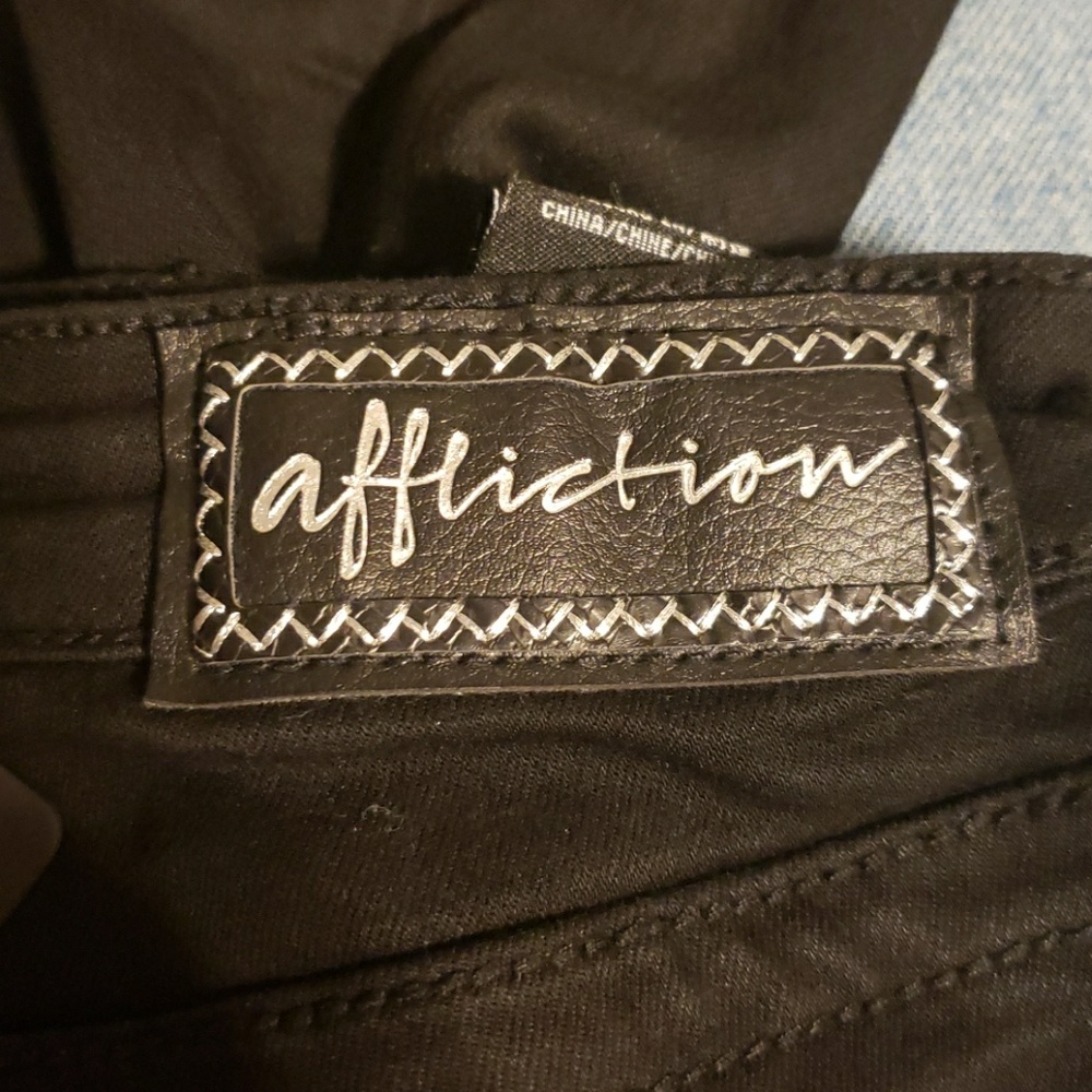 NEW AFFLICTION RAQUEL STANDARD BLACK DENIM - Picture 7 of 8